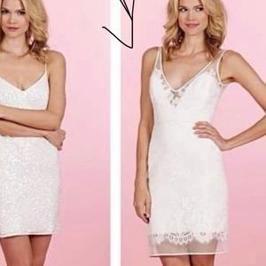 Hailey Paige Conrad short sheath wedding cocktail dress size 12